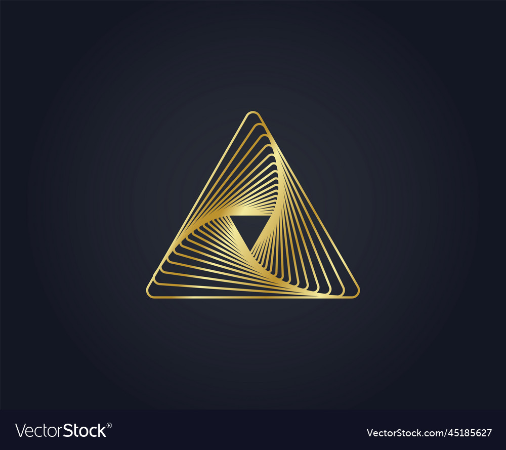 Abstract wave golden line with typography text