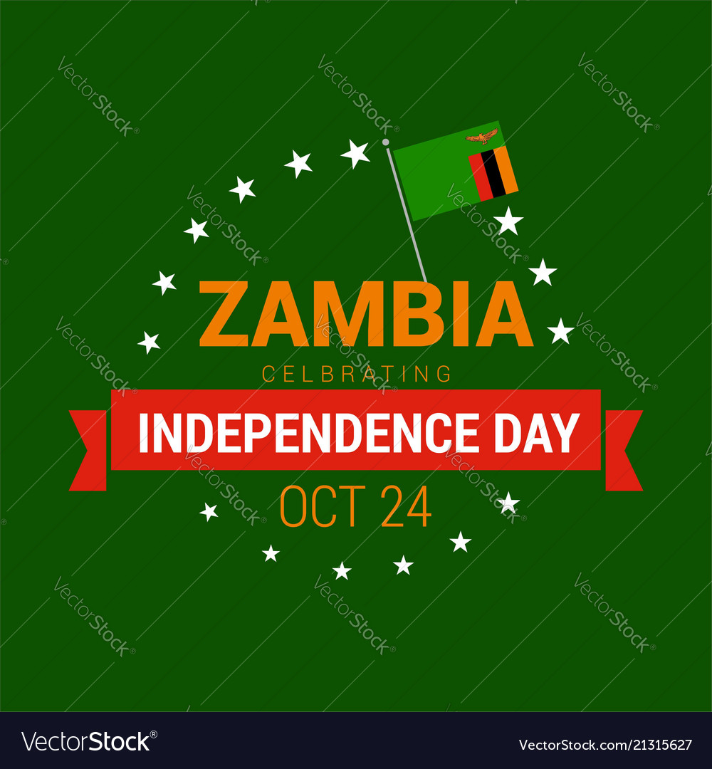 Banner or poster of zambia independence day Vector Image