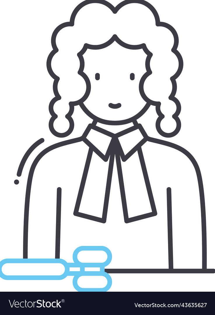 Barrister line icon outline symbol Royalty Free Vector Image