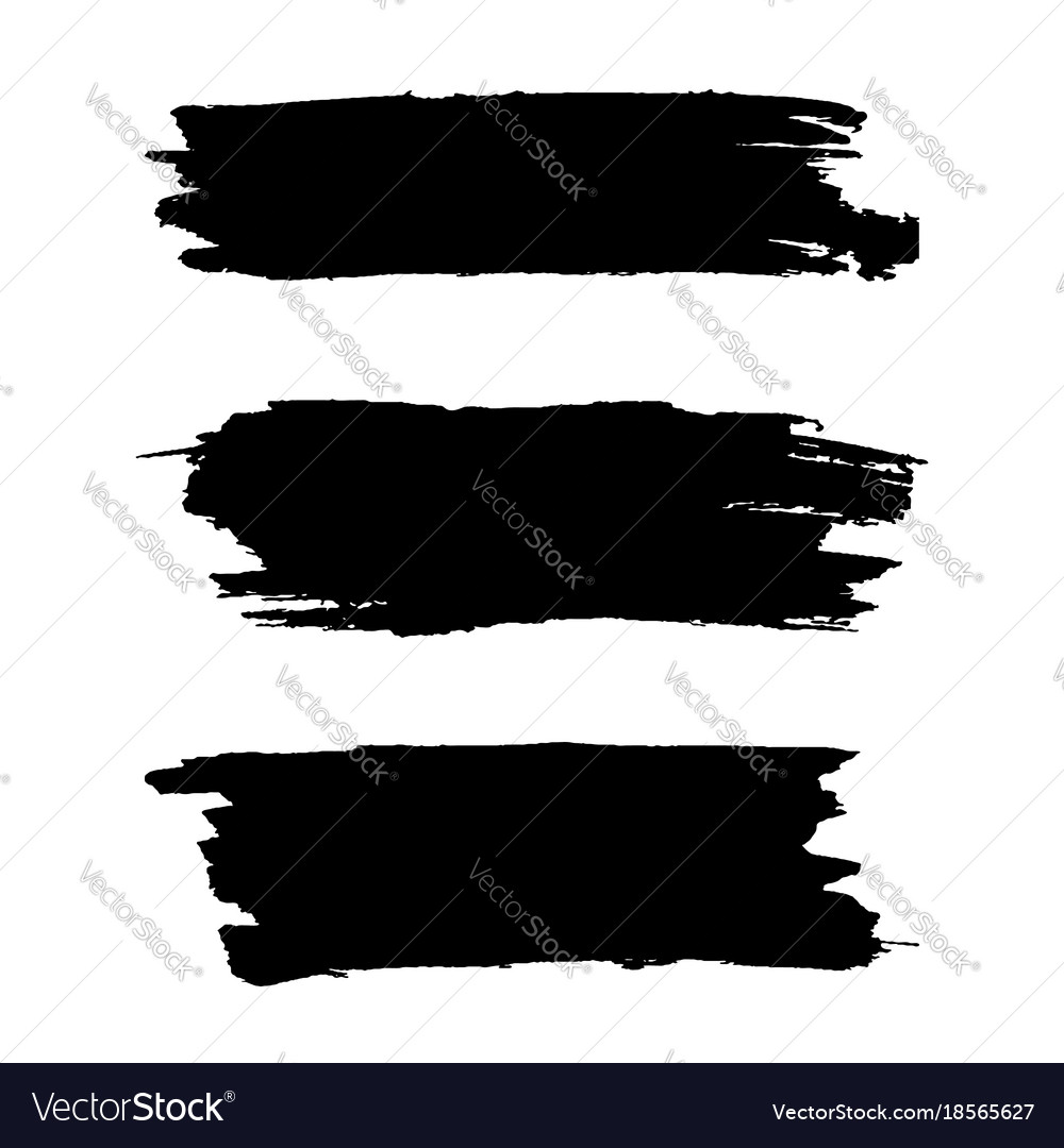 Download Brush stroke collection black watercolor Vector Image