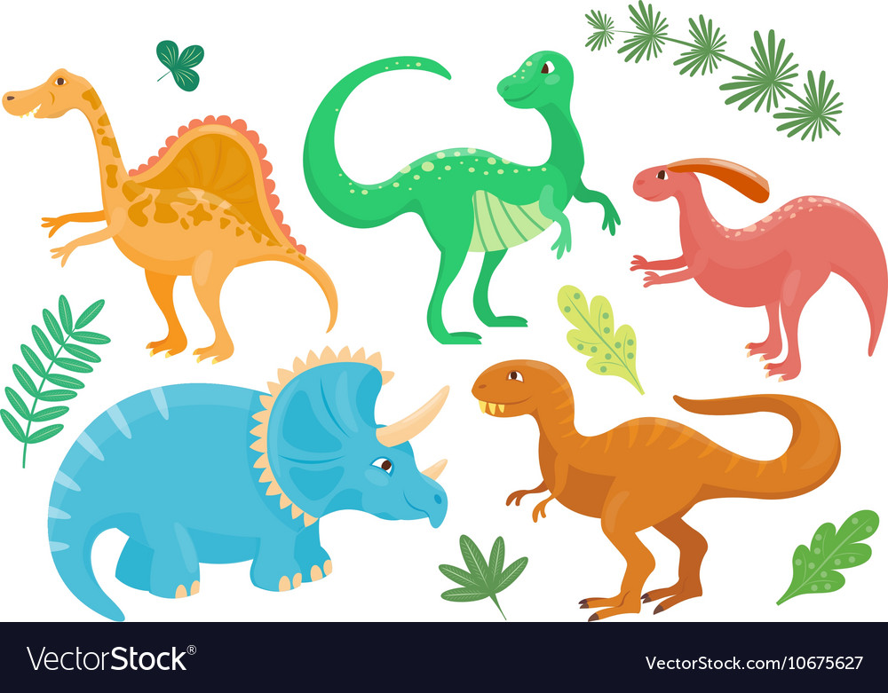 Cartoon dinosaurs Royalty Free Vector Image - VectorStock