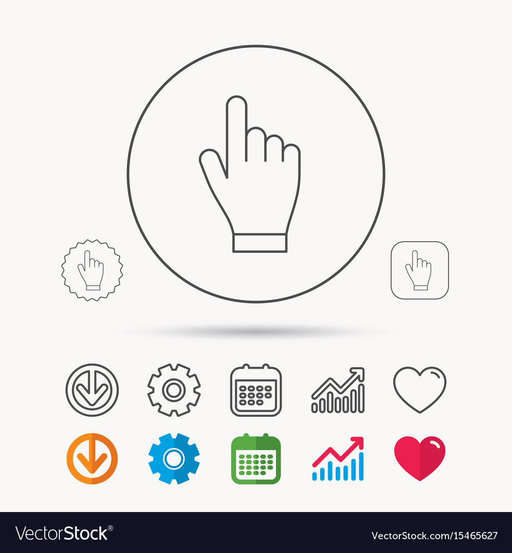 Click hand icon press or push pointer sign