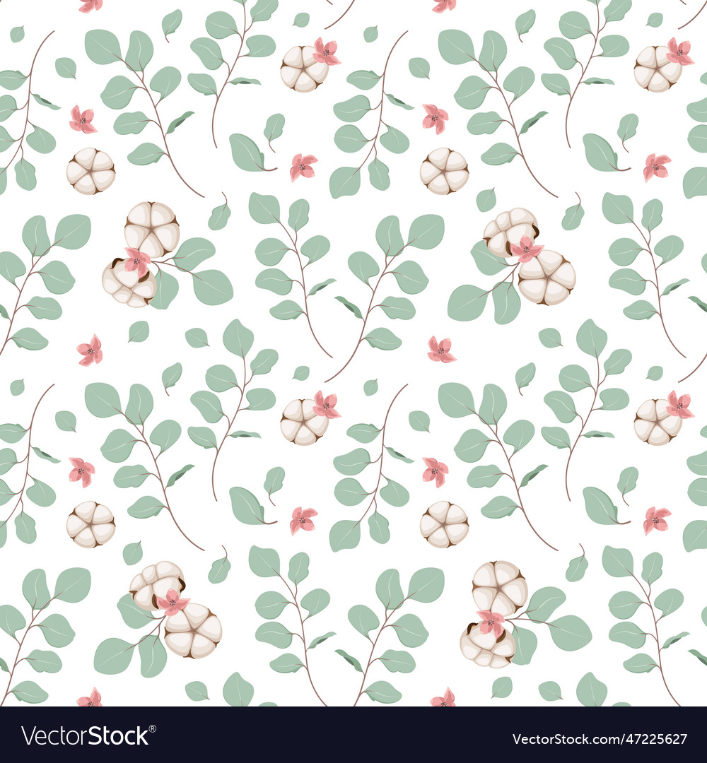 Cotton flowers Royalty Free Vector Image - VectorStock