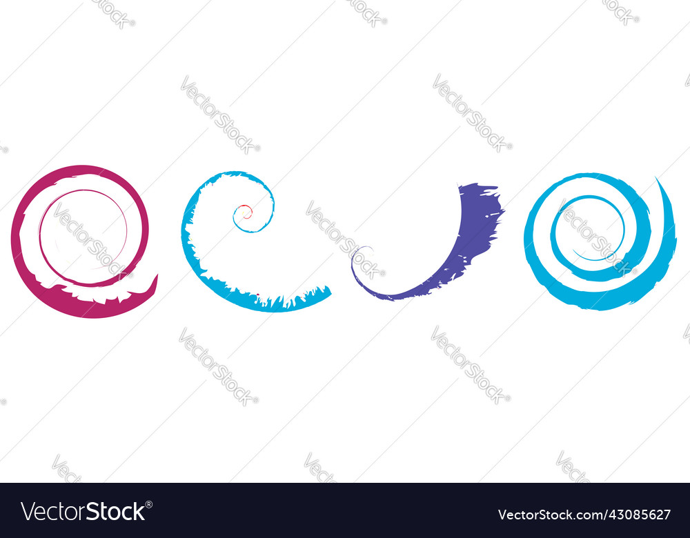Grungy textured spiral design element