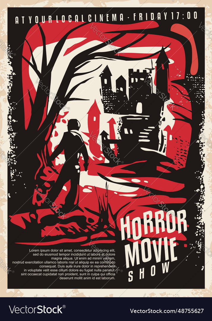 Horror movie poster idea Royalty Free Vector Image