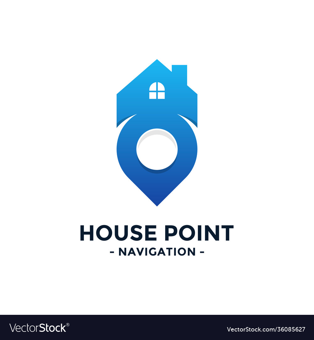 House point logo pin icon with home combination