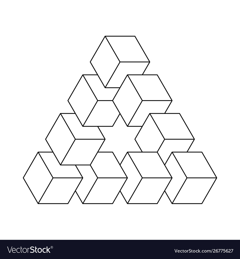 Impossible 3D Cube Triangle