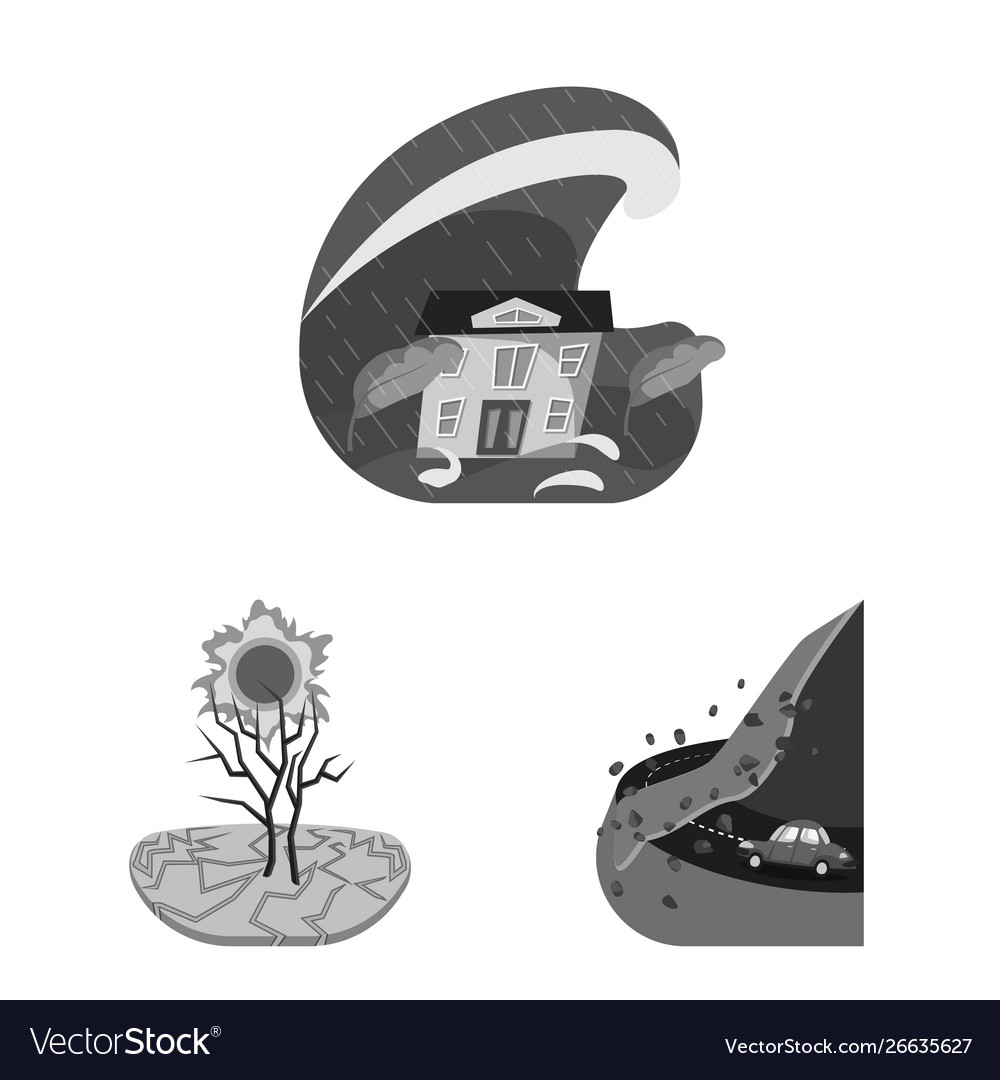 Isolated object nature and apocalypse sign set