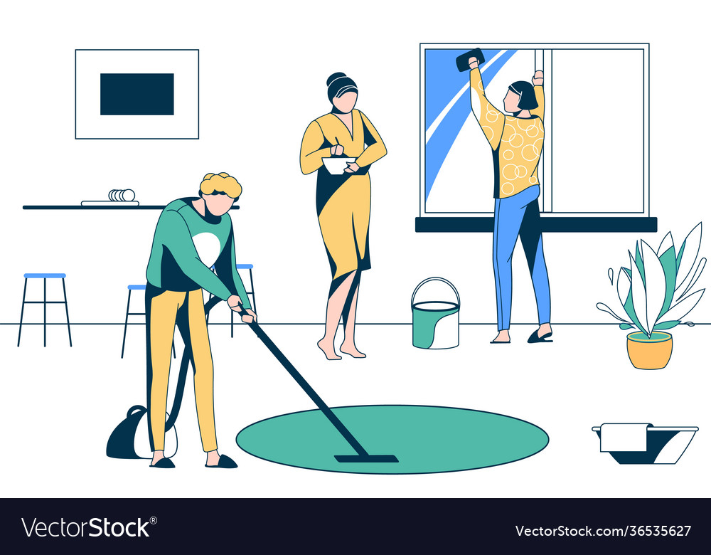 People Doing Homework Together Royalty Free Vector Image