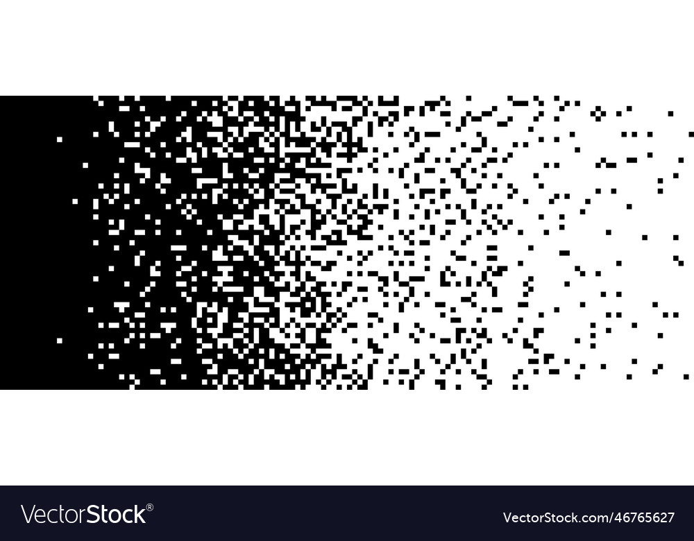 Pixelated halftone gradient background fading vector image Pixelated halftone gradient background fading