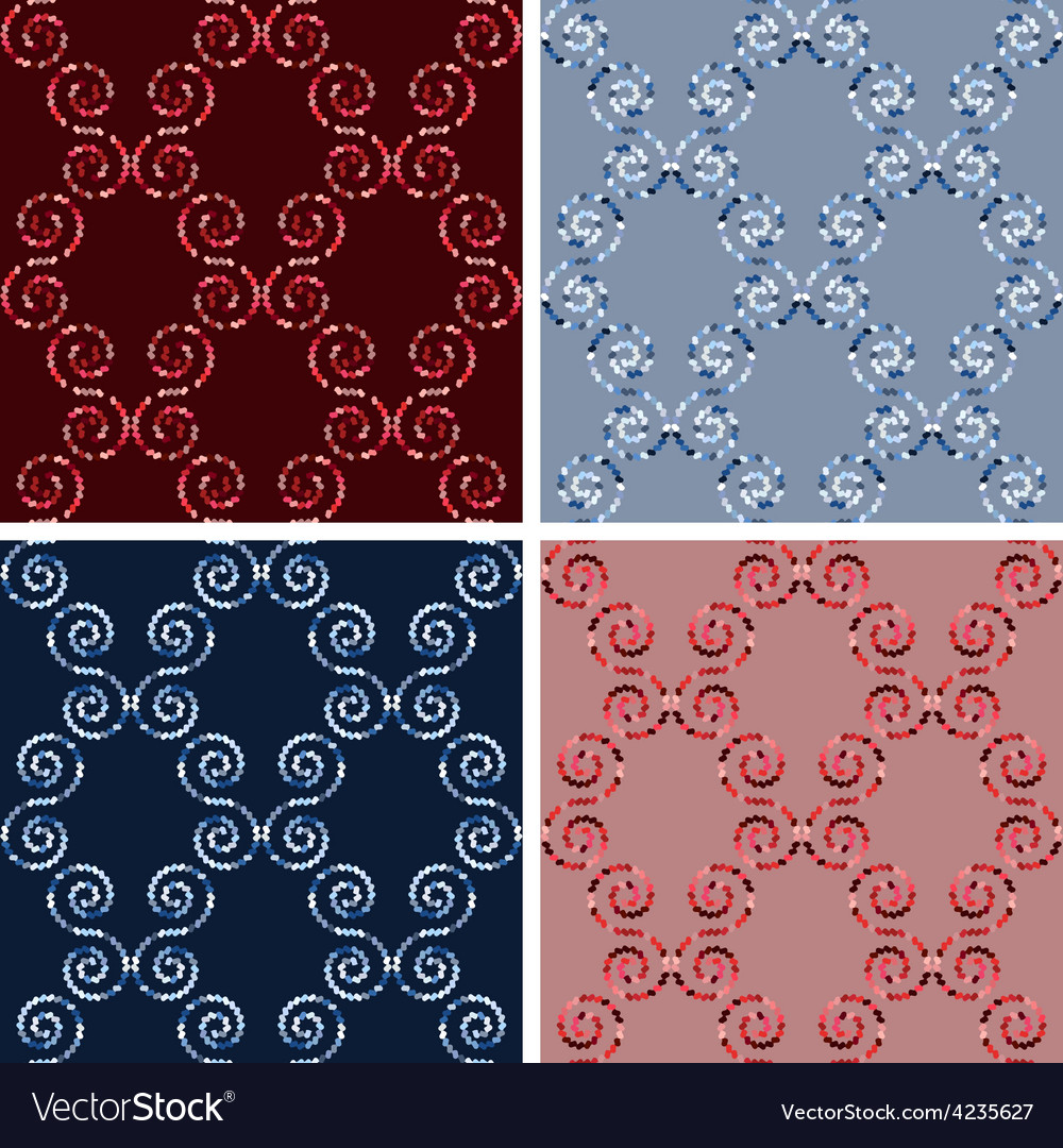 Seamless mosaic pattern set