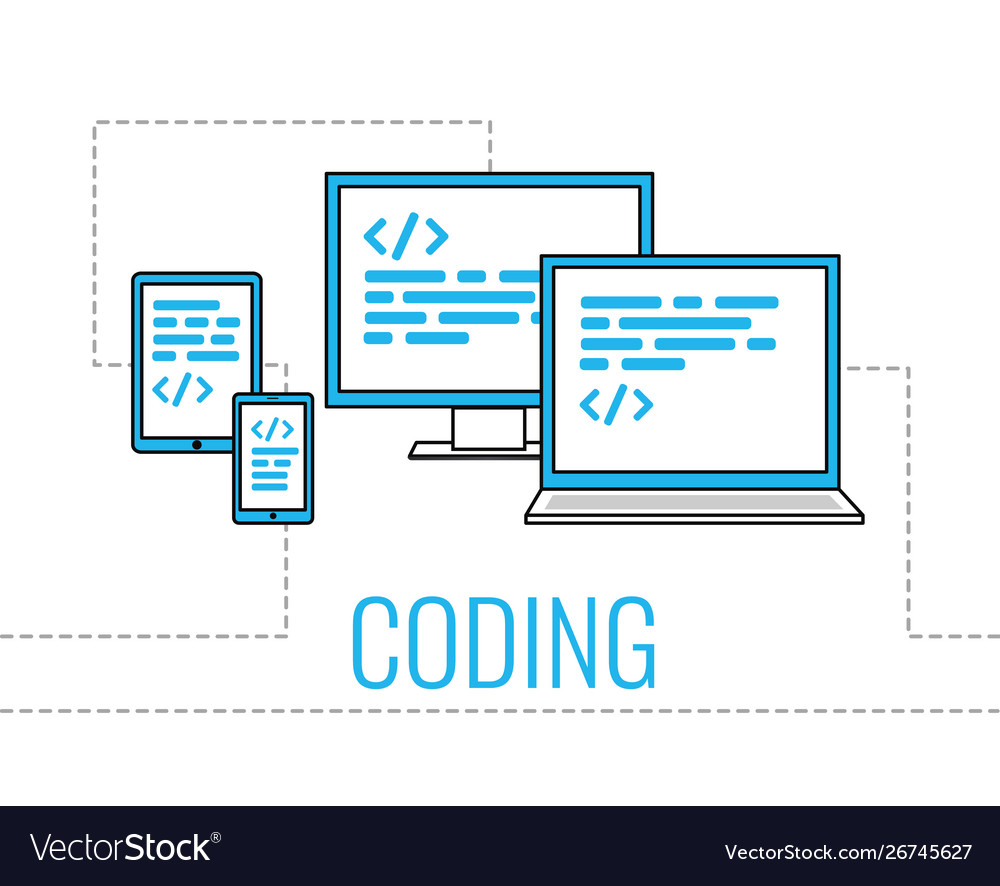 Simple for coding web site vector image Simple for coding web site