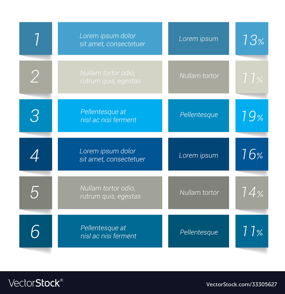 Table chart schedule infographics elements