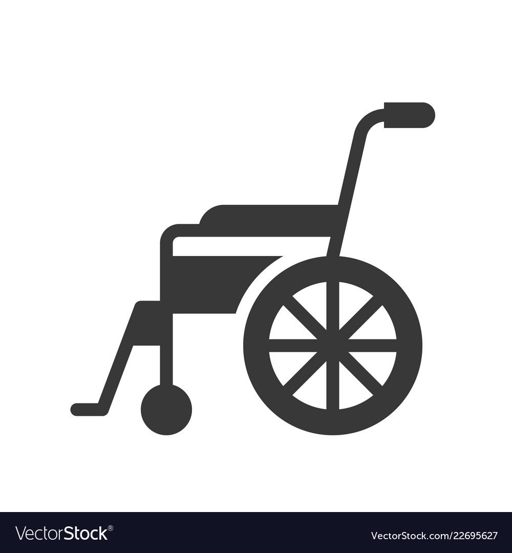 Wheel chair healthcare and medical related solid Vector Image