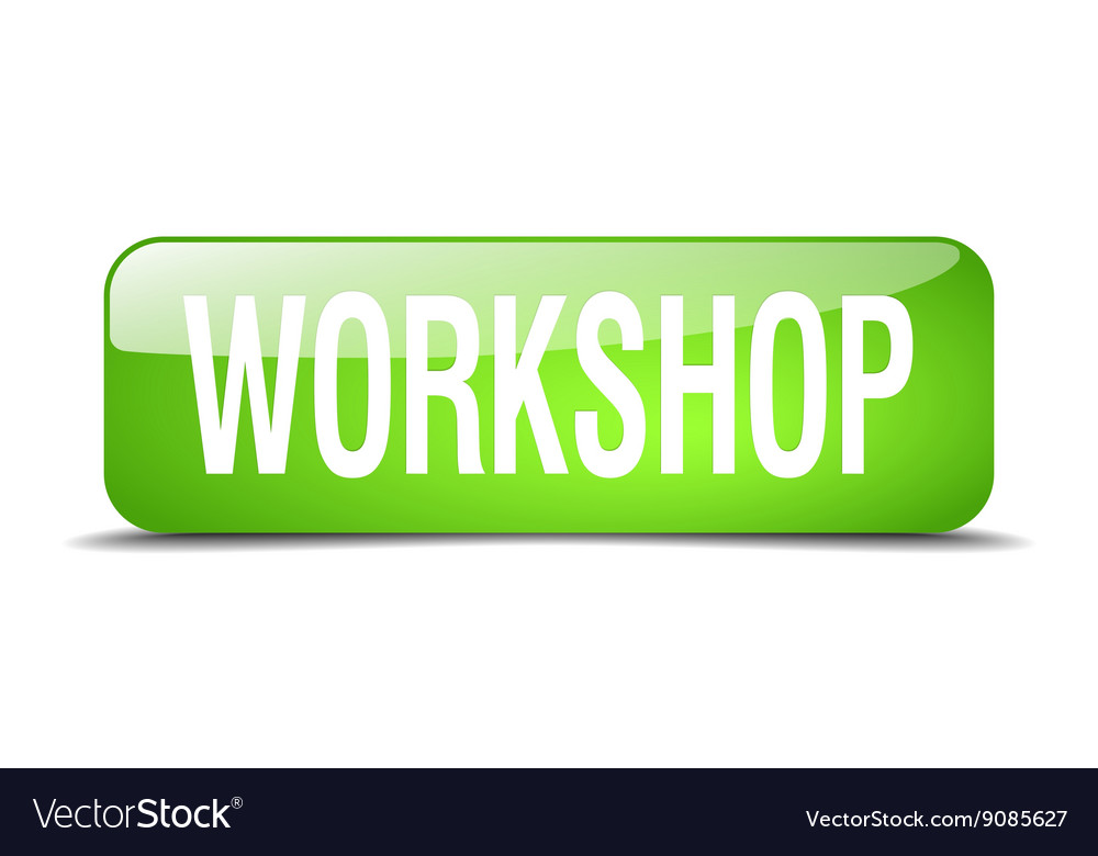 Workshop green square 3d realistic isolated web