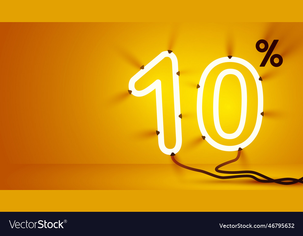 10 percent off discount creative composition Vector Image