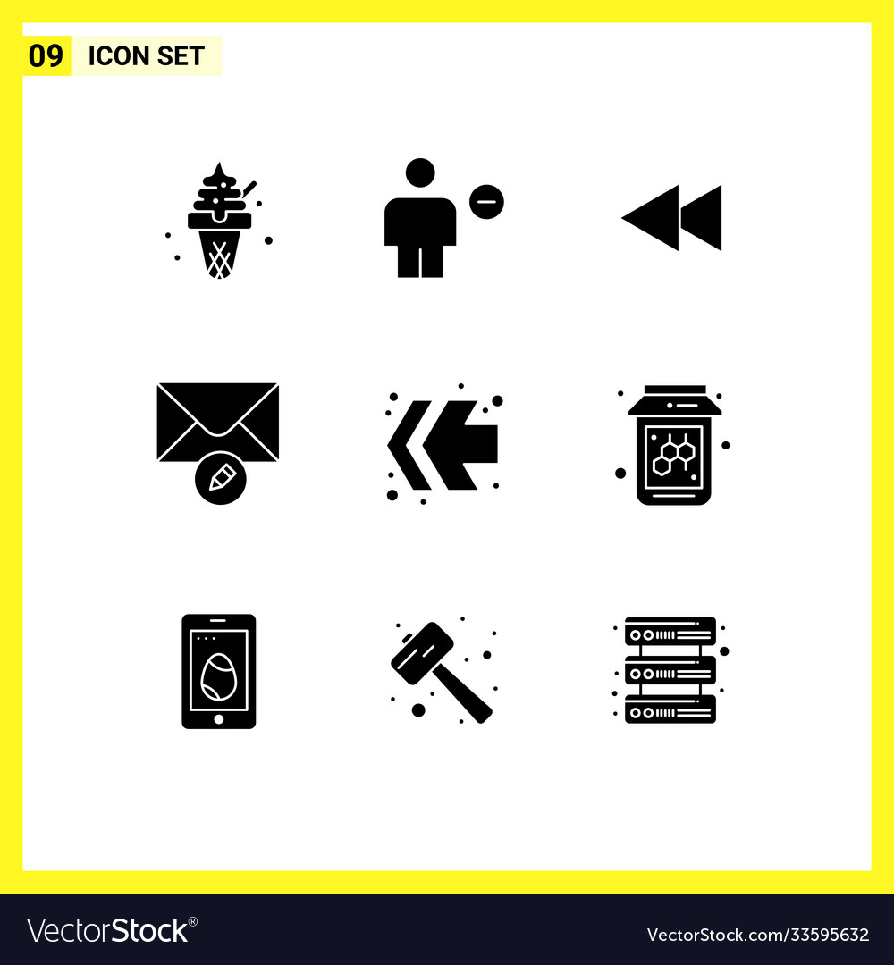9 universal solid glyphs set for web and mobile