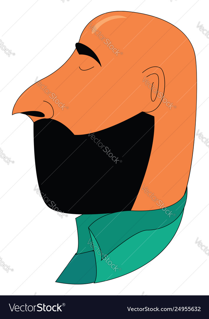 A bald man facing sideways or color