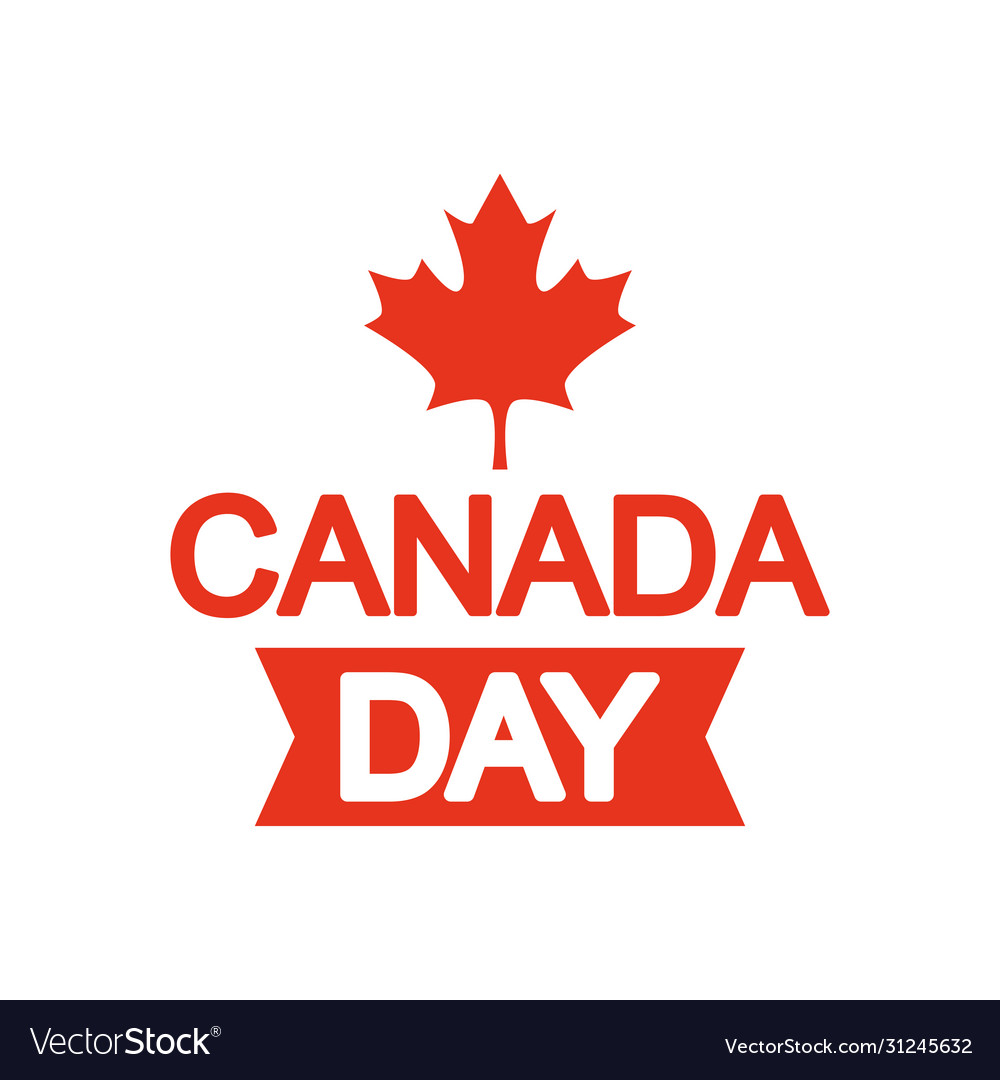 Canada day design with ribbon and maple leaf icon