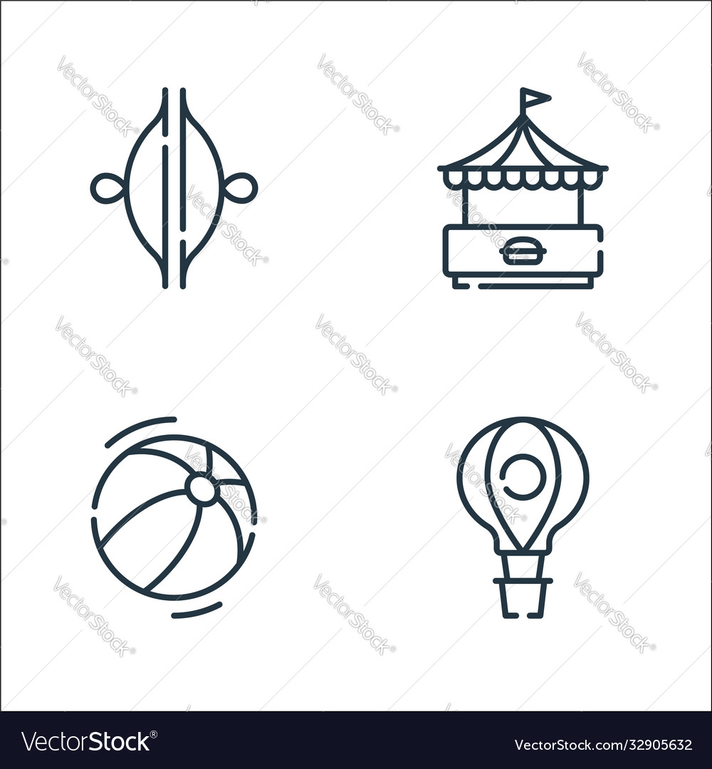 Circus line icons linear set quality