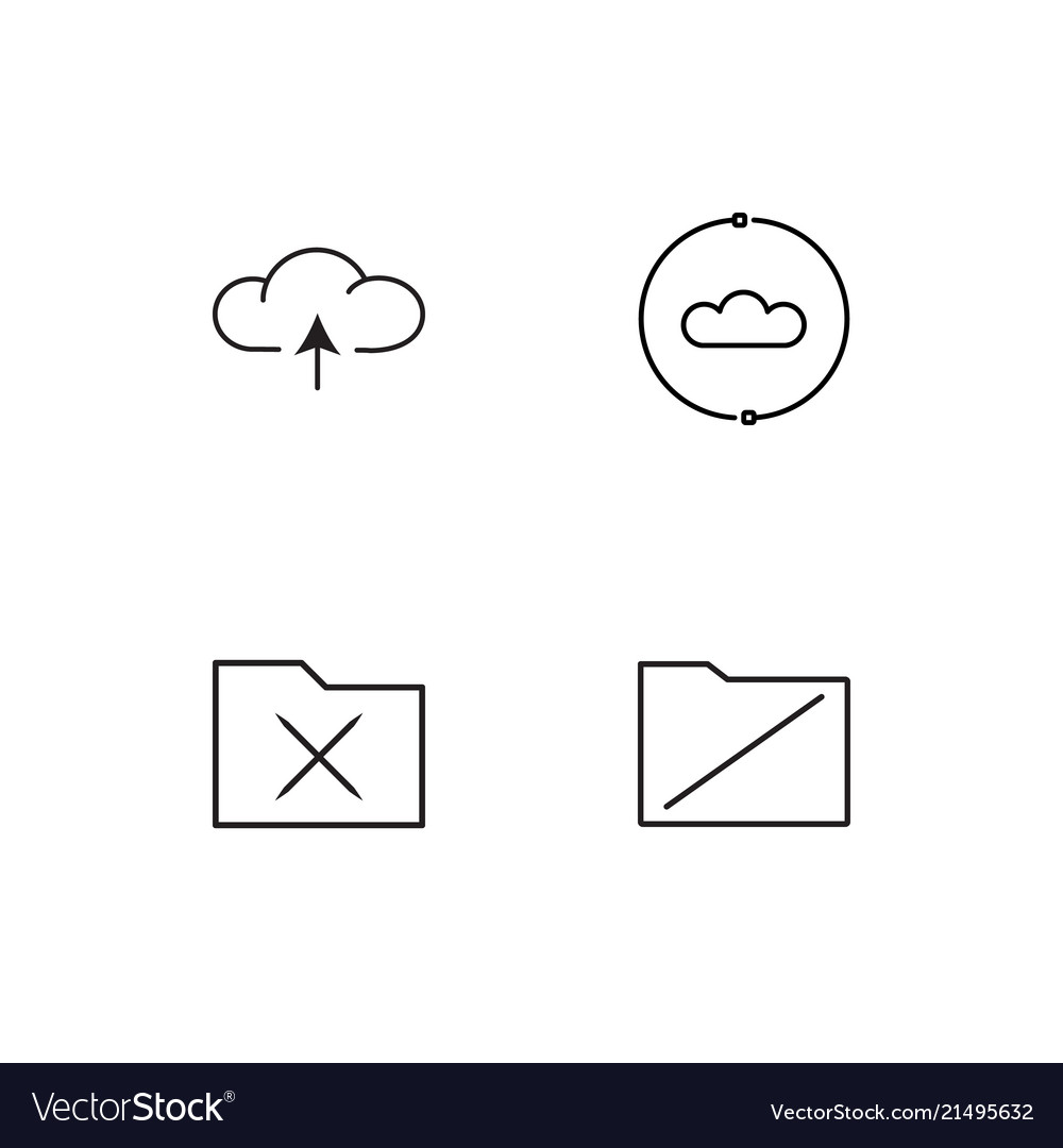 Cyber security linear icons set simple outline