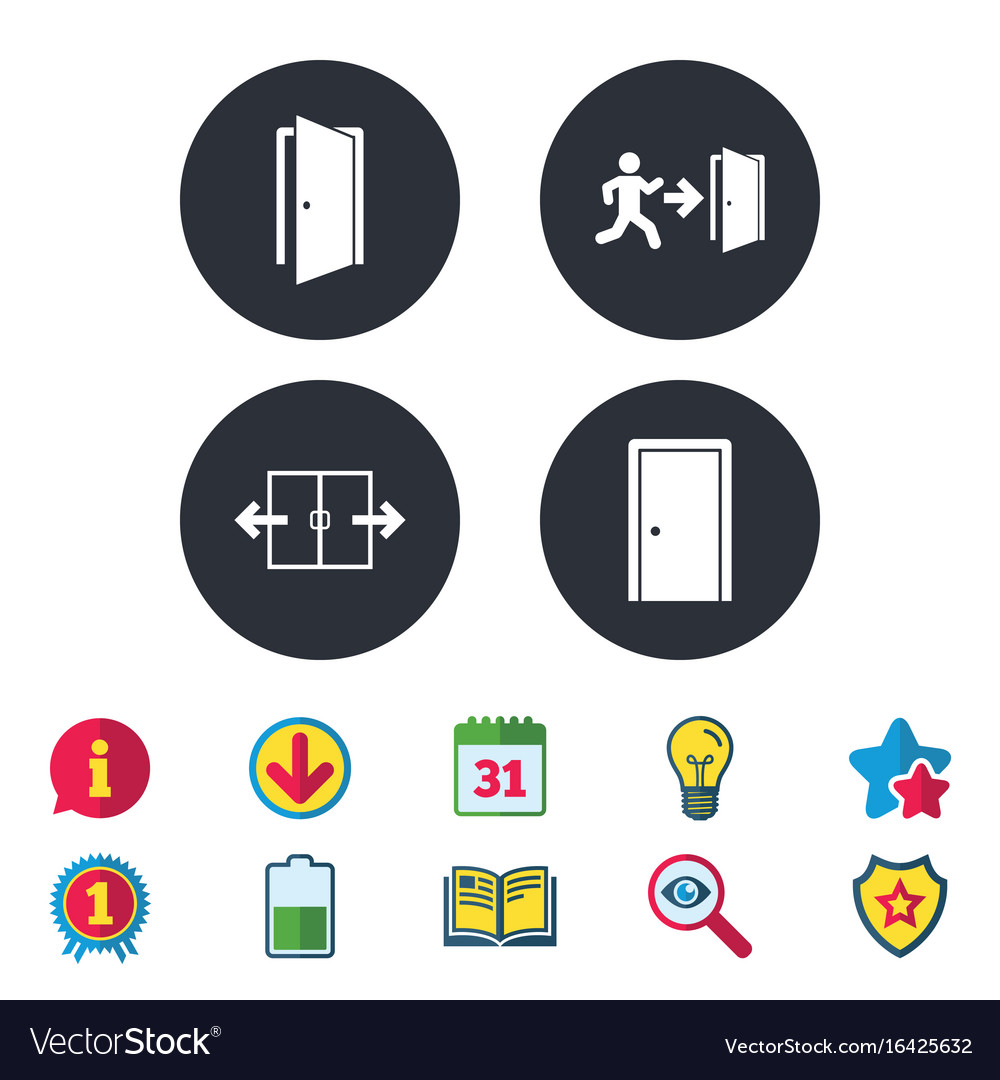 Emergency Exit with Arrows and Icons