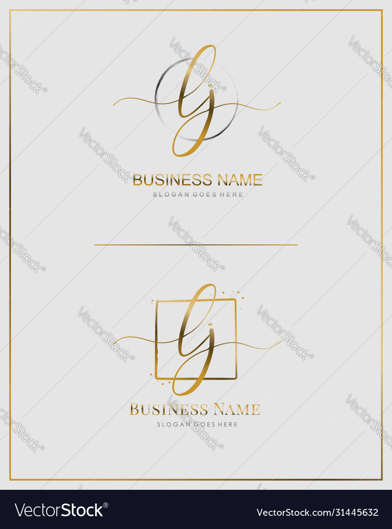 Initial l j lj handwriting logo letter Royalty Free Vector