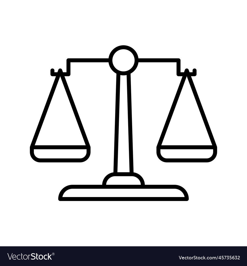 Libra line icon scales equality pictogram