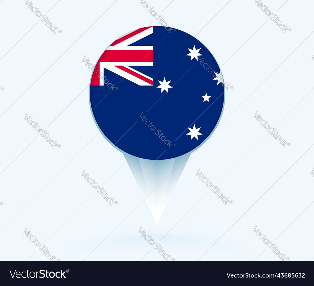 Map pointer with flag of australia