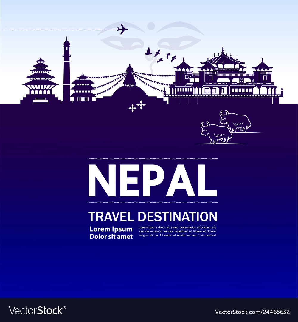 Nepal travel destination Royalty Free Vector Image