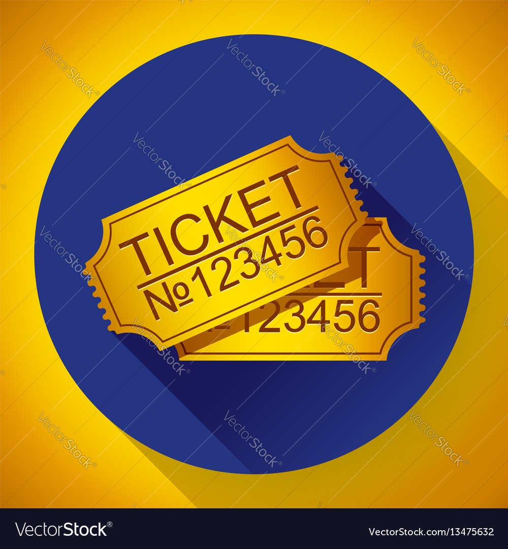 Pair of yellow cinema tickets on blue