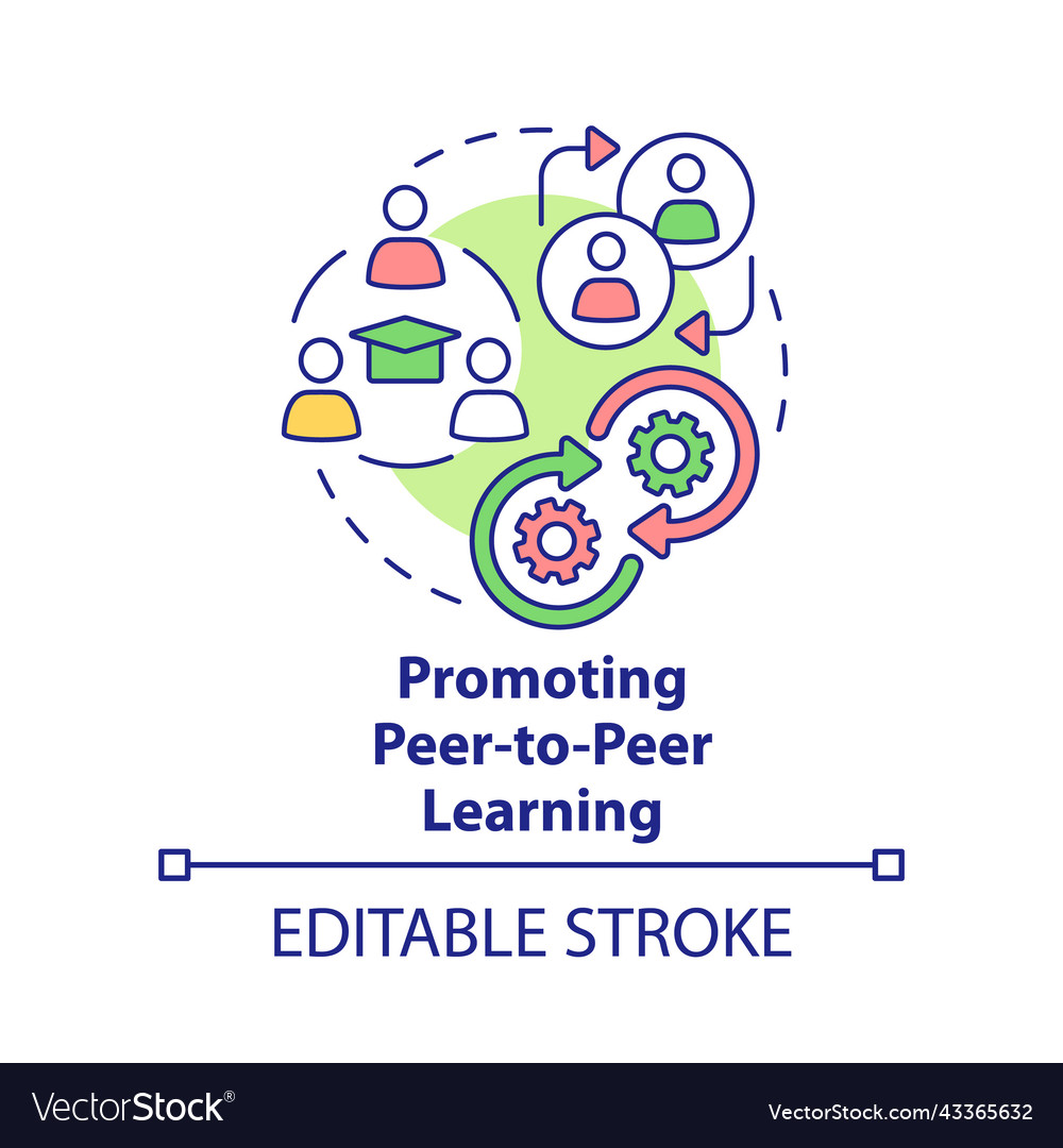 Promoting peer-to-peer learning concept icon vector image Promoting peer-to-peer learning concept icon