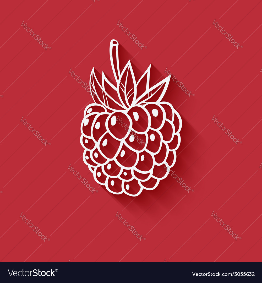 Raspberry on red background