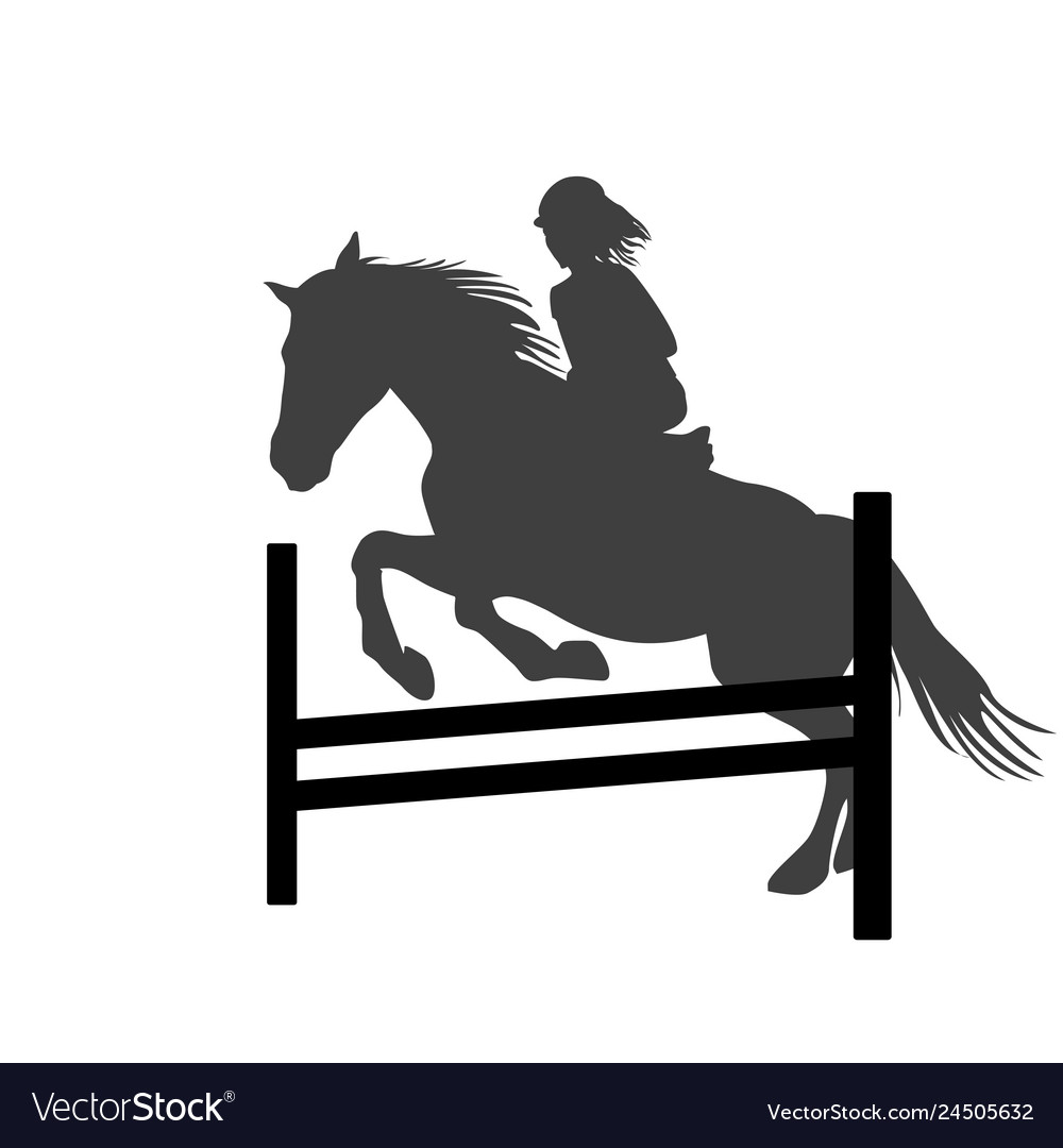 Silhouette Of An Equestrian Rider And Horse Jumping A Fence High-Res Vector  Graphic - Getty Images