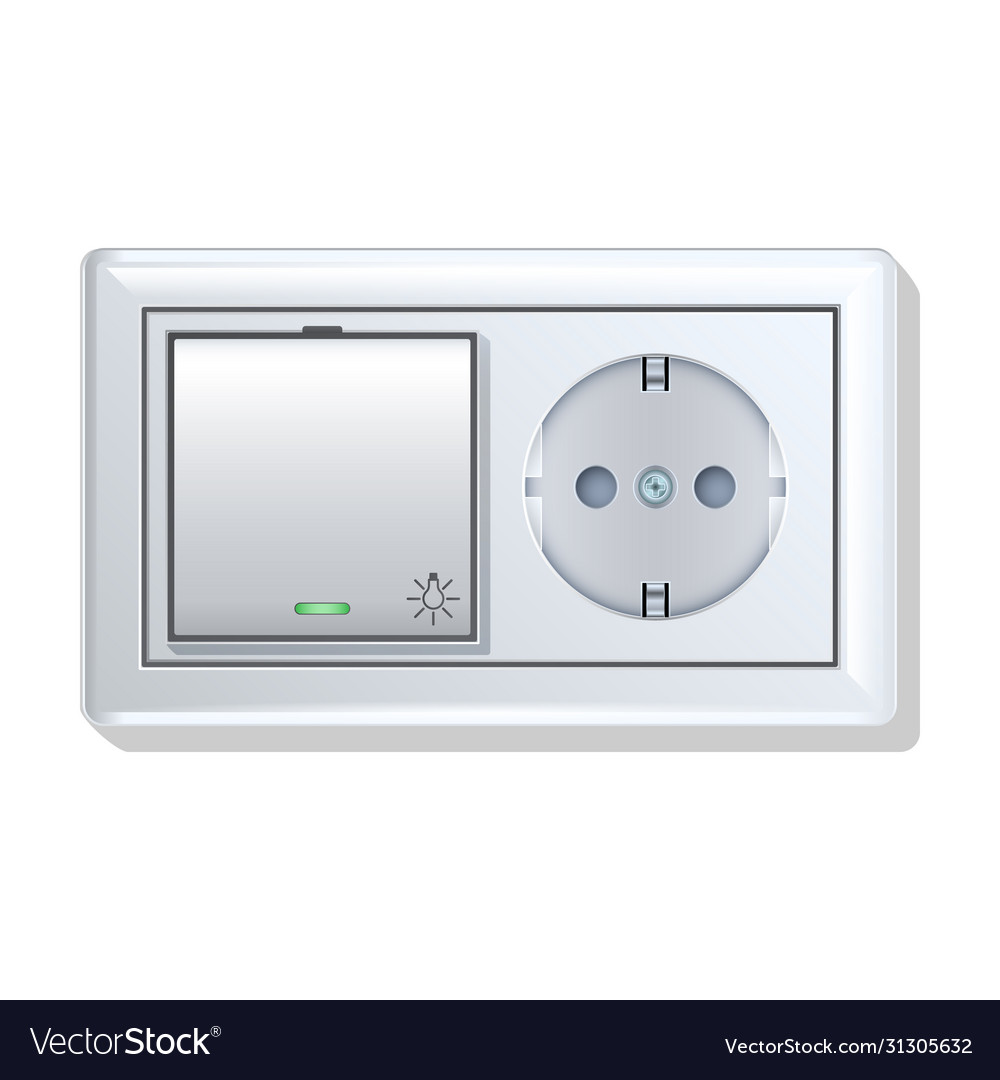 Socket switch iconrealistic icon vector image Socket switch iconrealistic icon