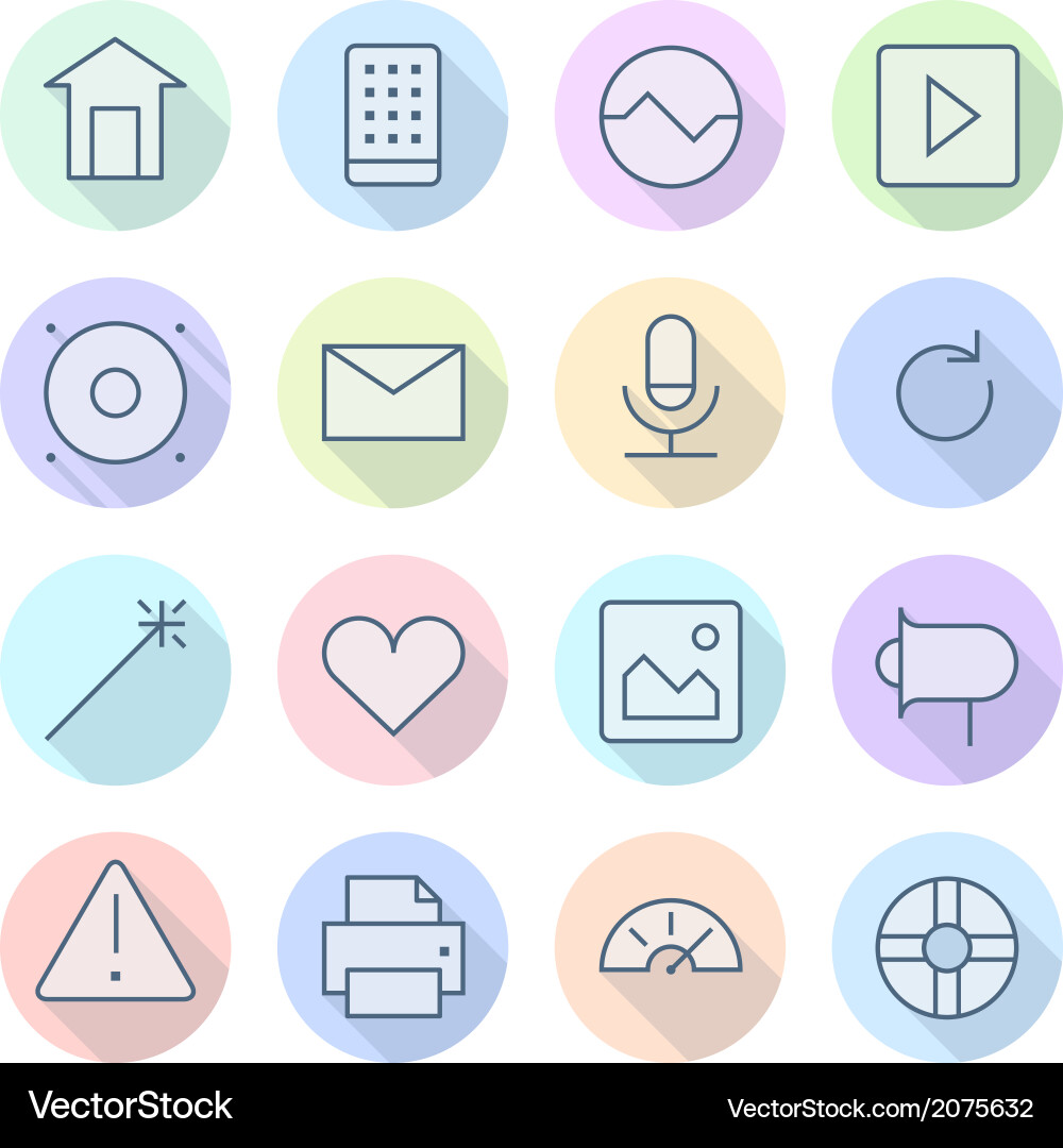 Thin line icons for interface Royalty Free Vector Image