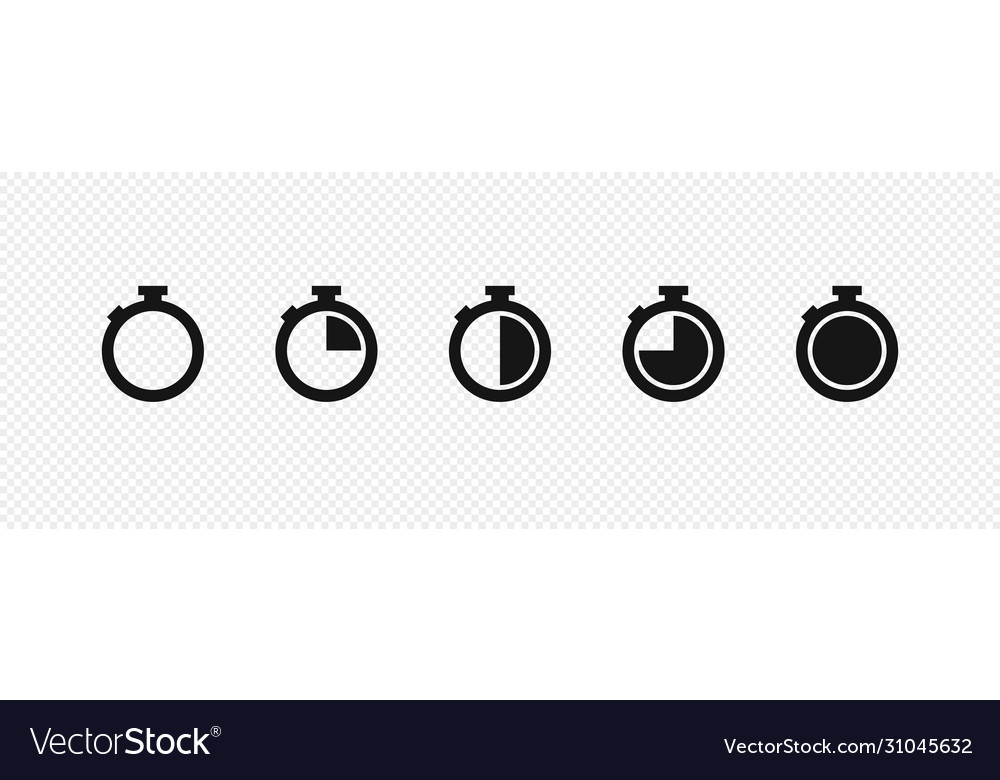 Timer isolated icons on transparent background vector image Timer isolated icons on transparent background