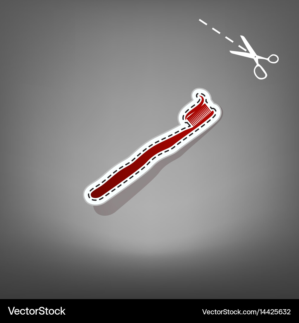 Toothbrush with applied toothpaste portion Vector Image