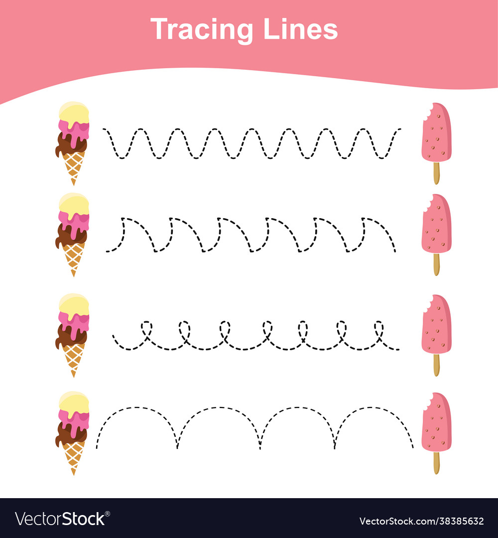 Tracing lines game summer edition