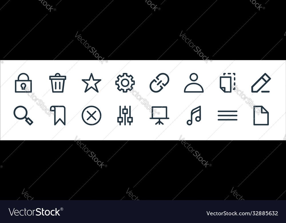 User interface line icons linear set quality vector image User interface line icons linear set quality