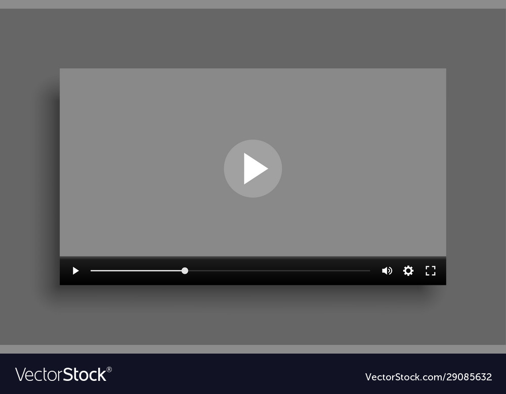 Download Video Multimedia Player Mockup Template Design Vector Image