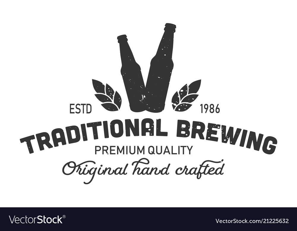 Vintage traditional brewing monochrome logo Vector Image