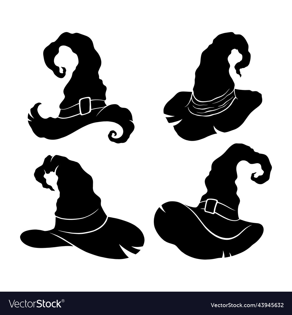 Witch hat icons set Royalty Free Vector Image VectorStock