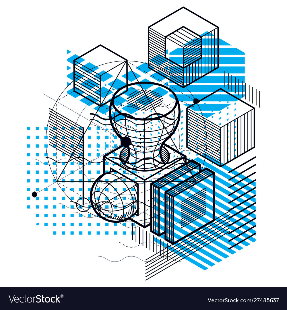 Abstract background with isometric elements vector image Abstract background with isometric elements