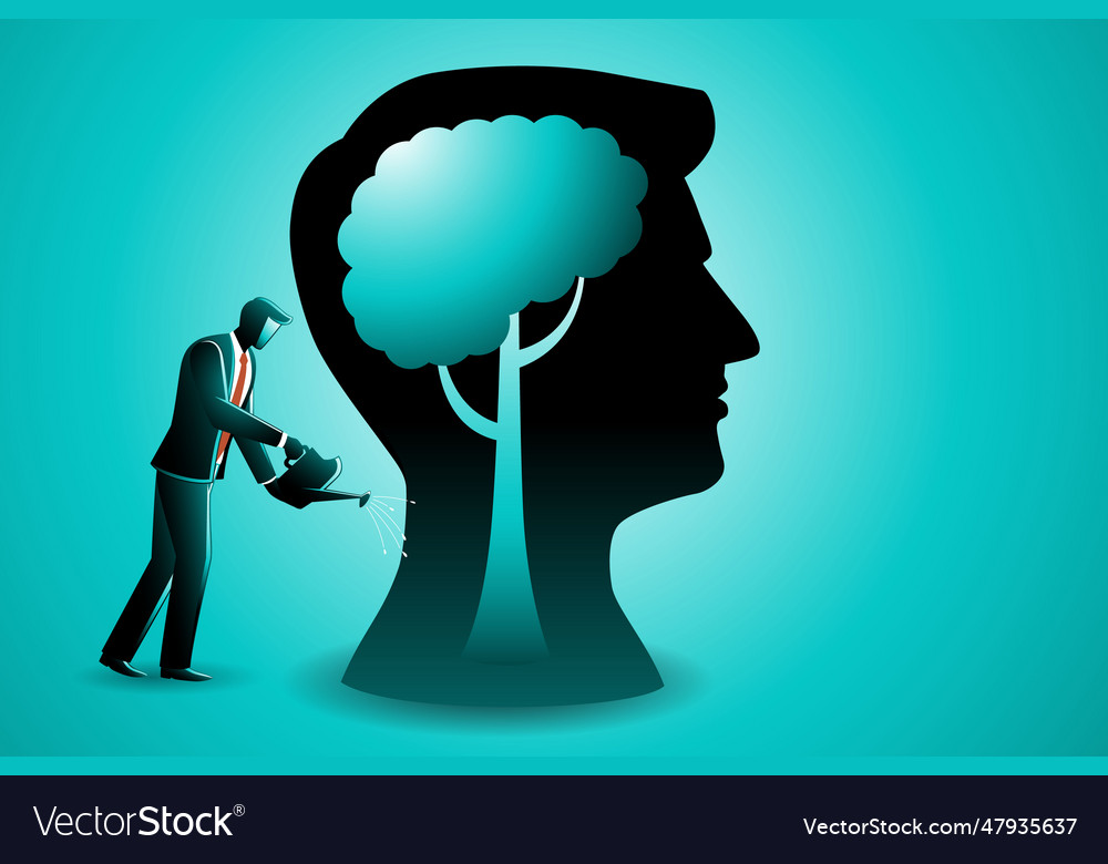 Business concept businessman watering a tree