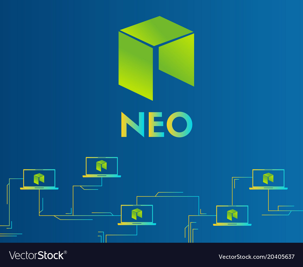 Cryptocurrency neo blockchain style background