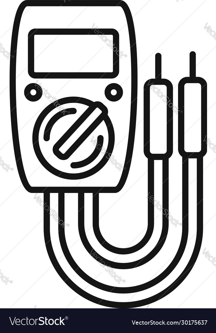 Digital multimeter icon outline style Royalty Free Vector