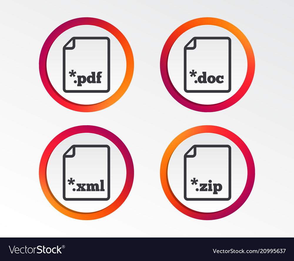 Document signs file extensions symbols