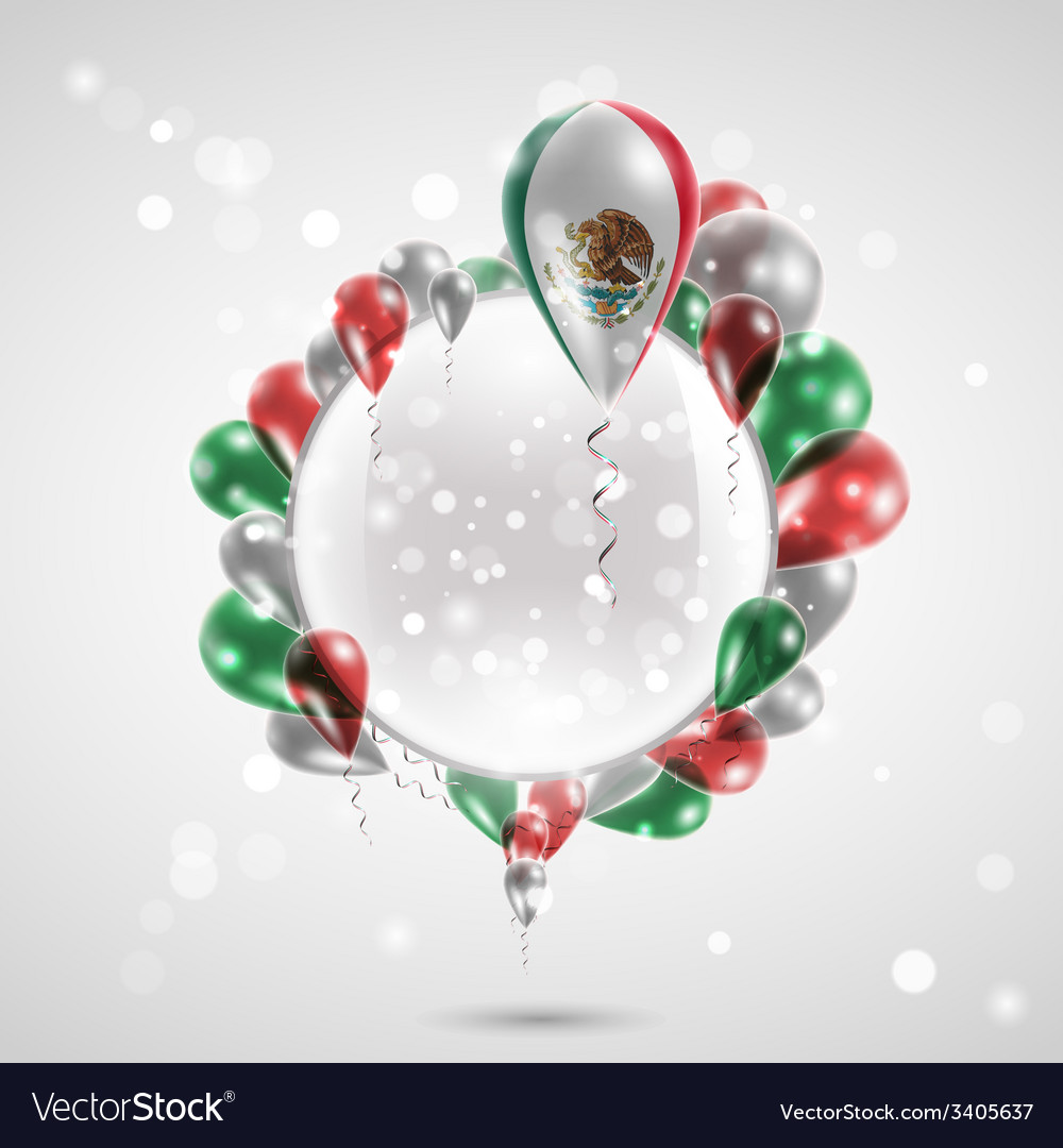 Flag of mexico on balloon