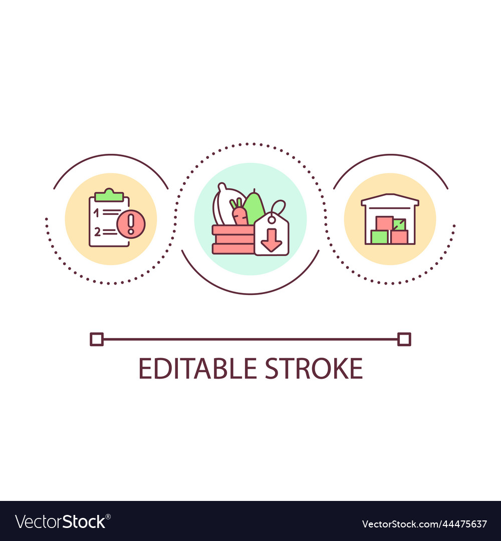 Food storage problem loop concept icon vector image Food storage problem loop concept icon